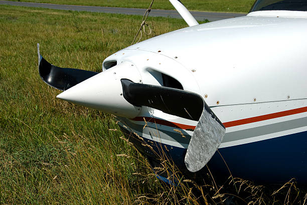Damaged Airplane stock photo