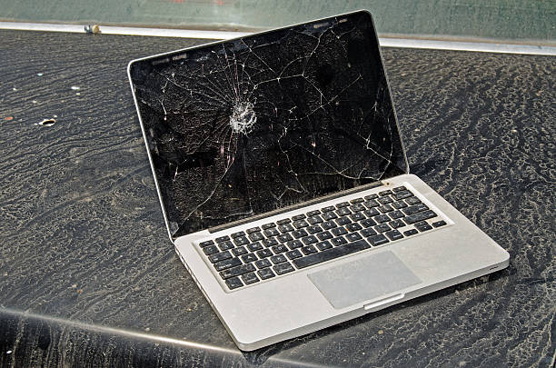 Damaged Laptop stock photo