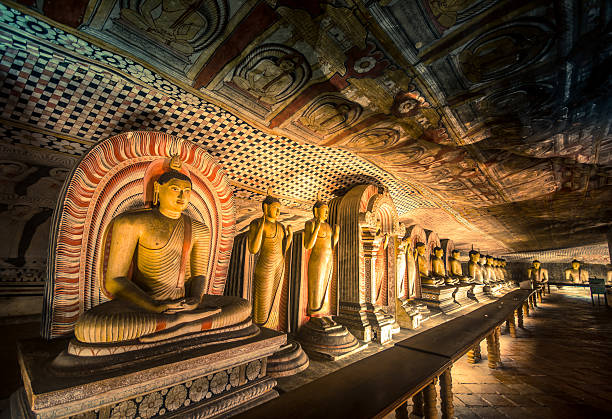 Dambulla ancient cave temple in Sri Lanka stock photo