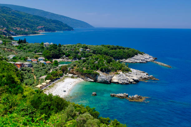 Damouchari - Pelion Peninsula - Greece The picturesque Damouchari on the east coast of the Pelion, the small village was rightly chosen as one of the locations for the film „Mamma Mia“. peninsula stock pictures, royalty-free photos & images