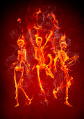 istock Dancing fiery skeletons 176843973