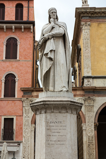 Dante Alighieri Statue at Piazza dei Signori in Verona