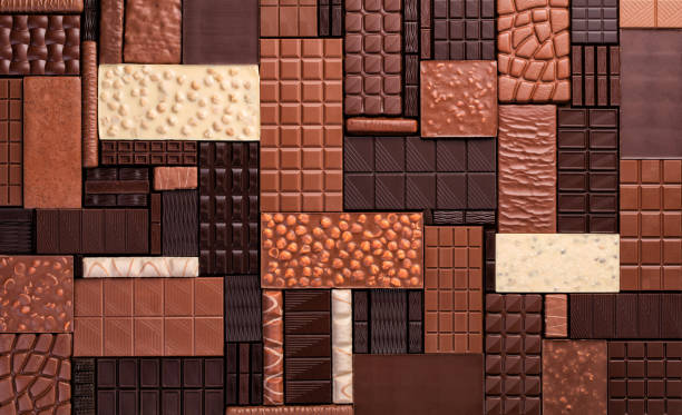 다크 와 밀크 초콜릿, 모듬 달콤한 바. - 초콜릿 뉴스 사진 이미지