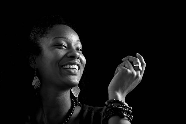 Dark Beauty Beautiful African woman, black and white. african culture photos stock pictures, royalty-free photos & images