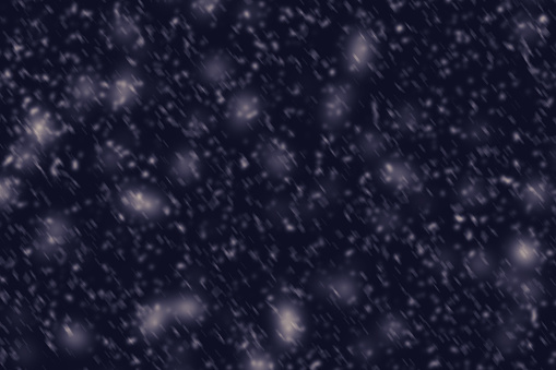 Dark blue snow texture on a black background, snowfall for overlay