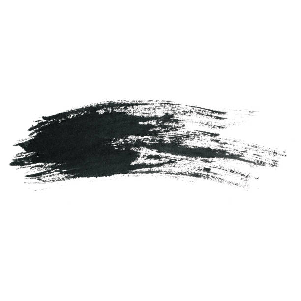Dark color paint with brush stroke isolated on white background stock photo