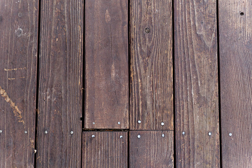 Dark Wooden Floor Planks Texture With Nails Stock Photo Download