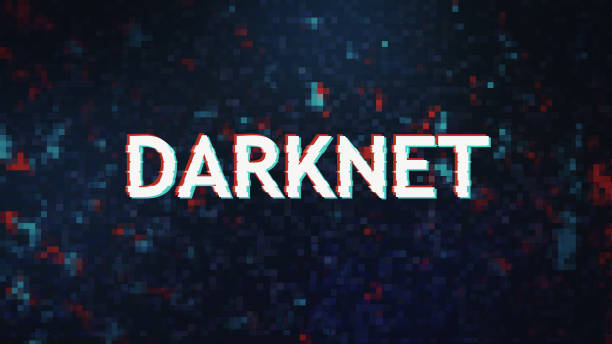 Darknet inscription in glithched style over dark pixelated background Poster with darknet inscription in glithched style over dark pixelated background, panorama outcrop stock pictures, royalty-free photos & images