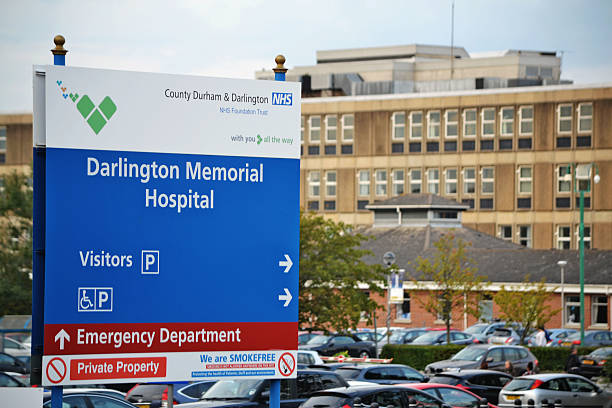 Darlington Memorial Hospital Sign stock photo