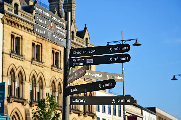 Darlington Town Centre Signpost stock photo