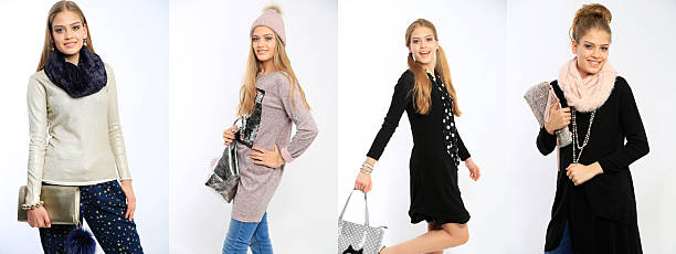 Day in a life of teenage girl - fashion styles Different Styles, Fashion, Clothes, Accessories, Bags, Young adult, 15-25 years, same person different outfits stock pictures, royalty-free photos & images