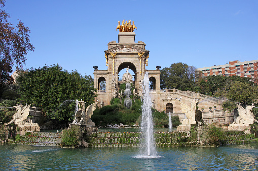 De la Ciutadella Park with Fountain, in Barcelona, Spain.