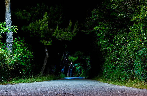Dead End Creepy night street dead end road stock pictures, royalty-free photos & images