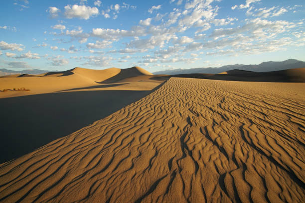 Death Valley Sand Dune at Sunrise stock photo