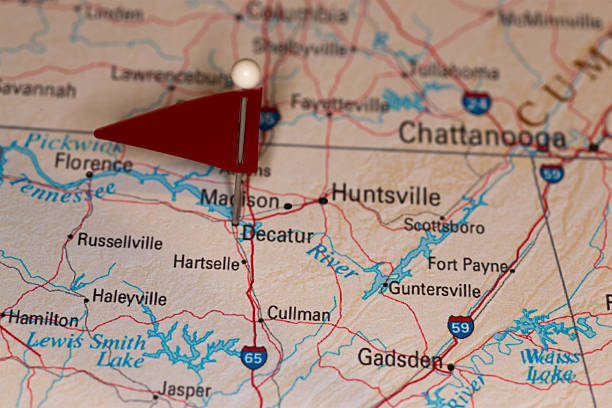Decatur, AL, USA - Cities on Map Series stock photo