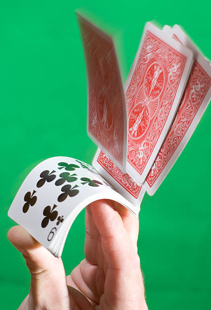Deck of cards flipped stock photo