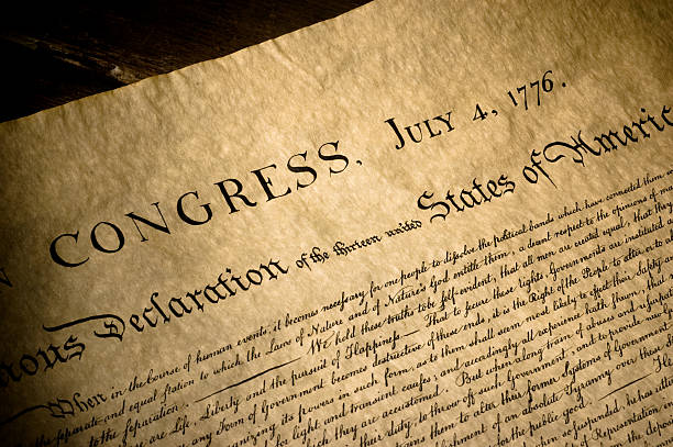 Declaration of Independence The United States of America's Declaration of Independence declaration of independence stock pictures, royalty-free photos & images