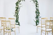 istock Decorated wedding altar and seating 1320299838