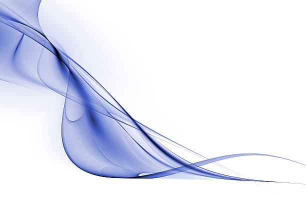 Decorative abstract blue wave on a white background stock photo