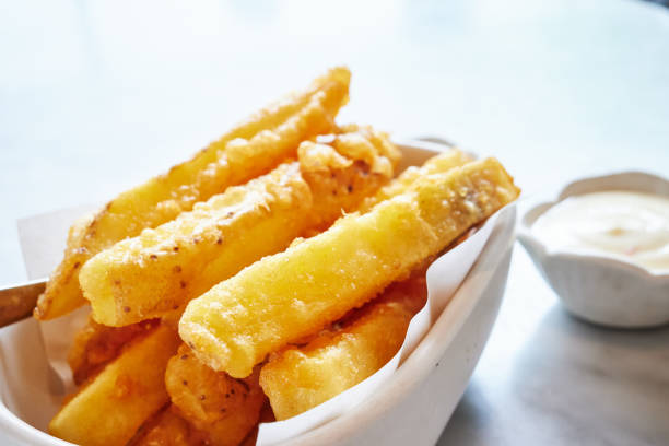 Deep fried potato stock photo