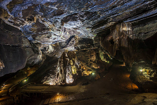 Deep inside the Sudwala Caves in South Africa stock photo