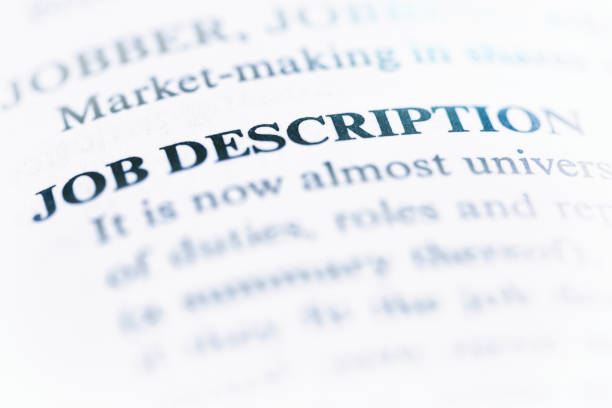 Definitions of business terms: Job description stock photo