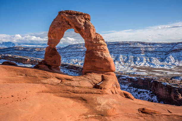 Delicate Arch, Arches National Park Utah Delicate Arch Afternoon, Arches National Park Utah arches national park stock pictures, royalty-free photos & images