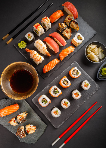 Delicious Sushi Set Stock Photo - Download Image Now - iStock