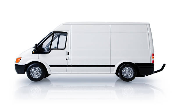 Delivery van - side view stock photo