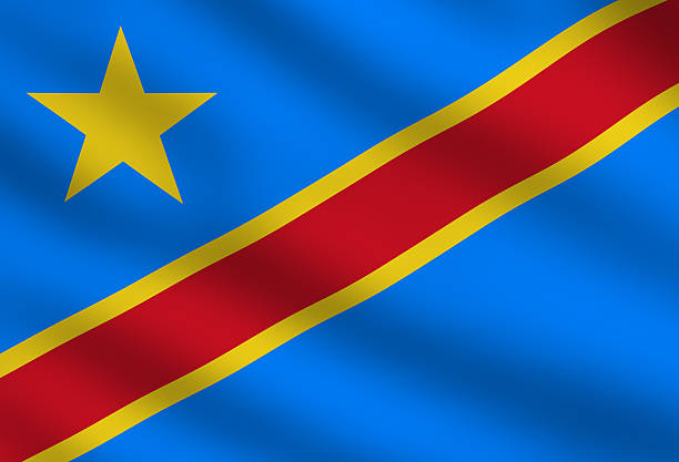 Democratic Republic of the Congo flag stock photo