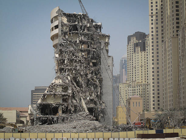 Demolished Building in Dubai, United Arab Emirates stock photo