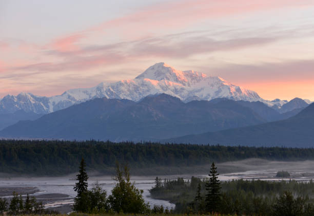 Denali sunrise, Alaska USA stock photo