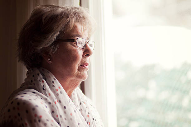 Depression Of A Senior Woman stock photo