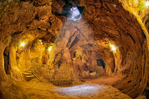 Derinkuyu cave  underground city, Cappadocia stock photo