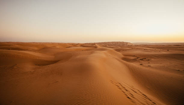 Desert dunes in Oman stock photo