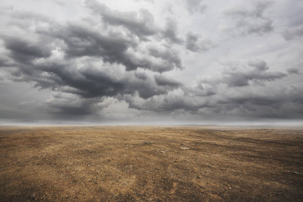 woestijn - bewolkt stockfoto's en -beelden