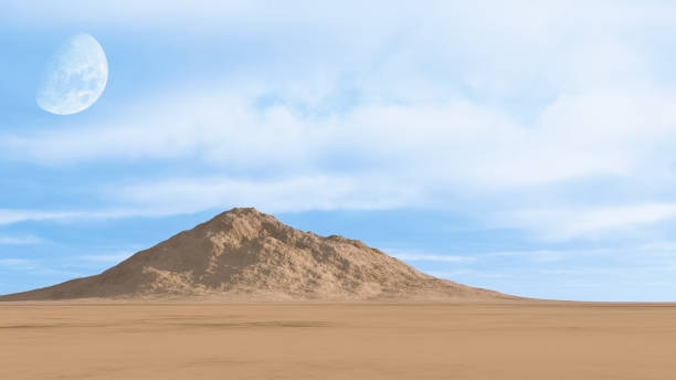 Desert with mountan. stock photo