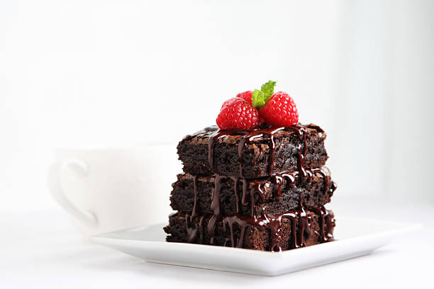 Dessert - chocolate cake stock photo