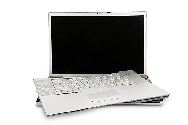 Destroyed Laptop stock photo