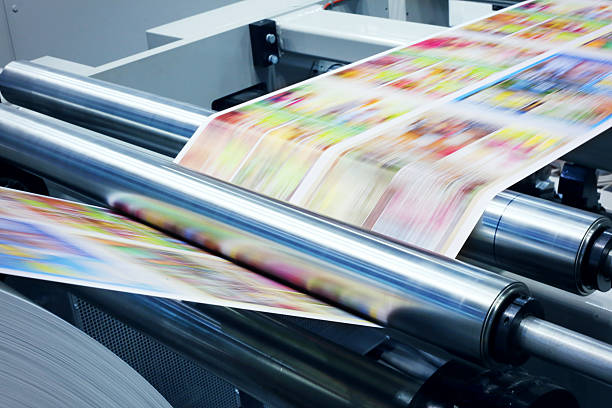 detail od printing machine - drukken stockfoto's en -beelden