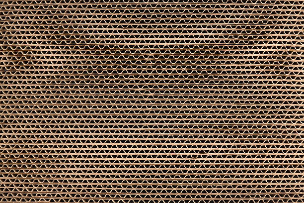 Detail of a Layered Stack of Corrugated Cardboard Background stock photo