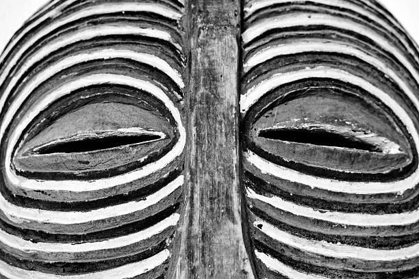 Detail of an African  Kifwebe mask stock photo