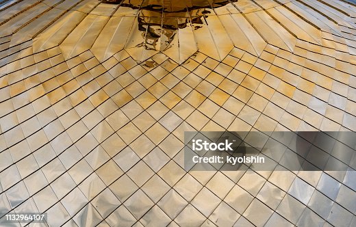 istock Detailed view of church golden dome. Reflection on metal. Russian architecture 1132964107