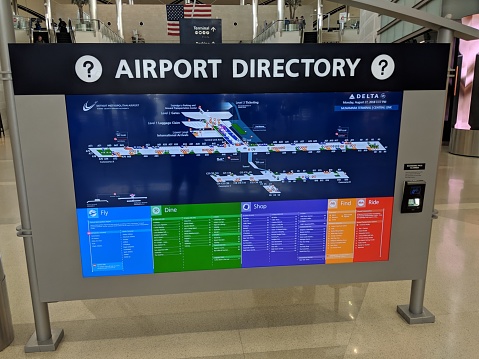 Detroit Airport Map Stock Photo - Download Image Now - iStock