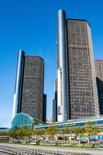 Detroit, USA -October 7, 2017: The Detroit Renaissance Center, headquarters of General Motors.