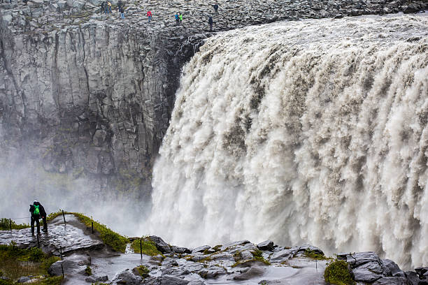Dettifoss Waterfall in Iceland The Power of Dettifoss, amazing waterfall in Iceland iceland dettifoss stock pictures, royalty-free photos & images