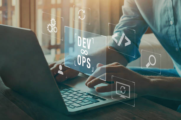 DevOps concept, software development and IT operations stock photo