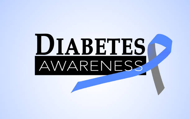 Diabetes awareness Diabetes awareness with blue and grey ribbon diabetes awareness month stock pictures, royalty-free photos & images