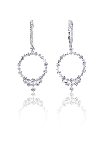 hoop dangle pave elaborate earrings bridal diamond