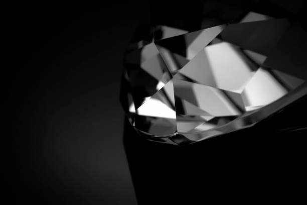 B&W diamond macro stock photo